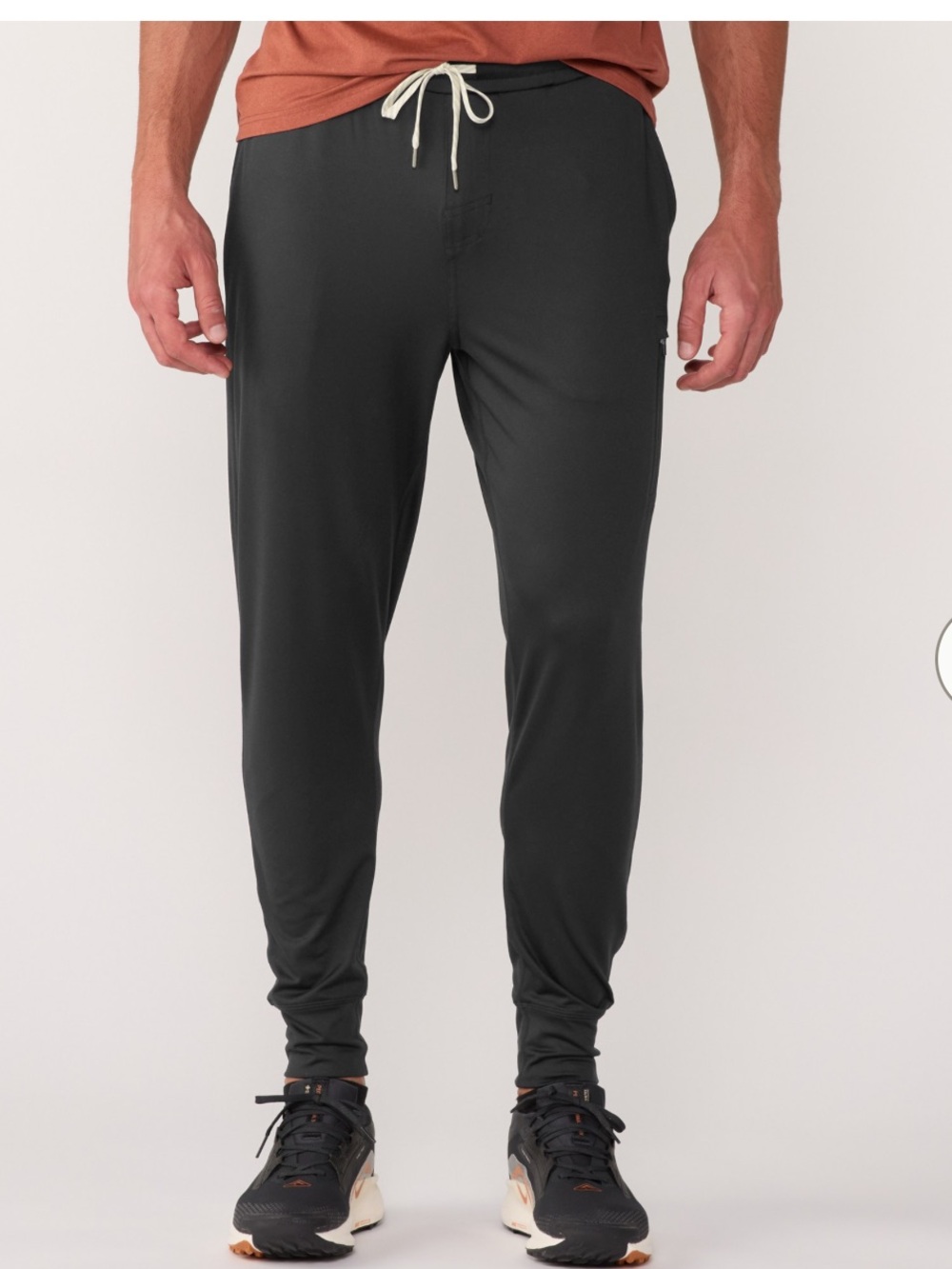 Vuori Black Sunday Performance Jogger Pants with Drawstring Size Large
